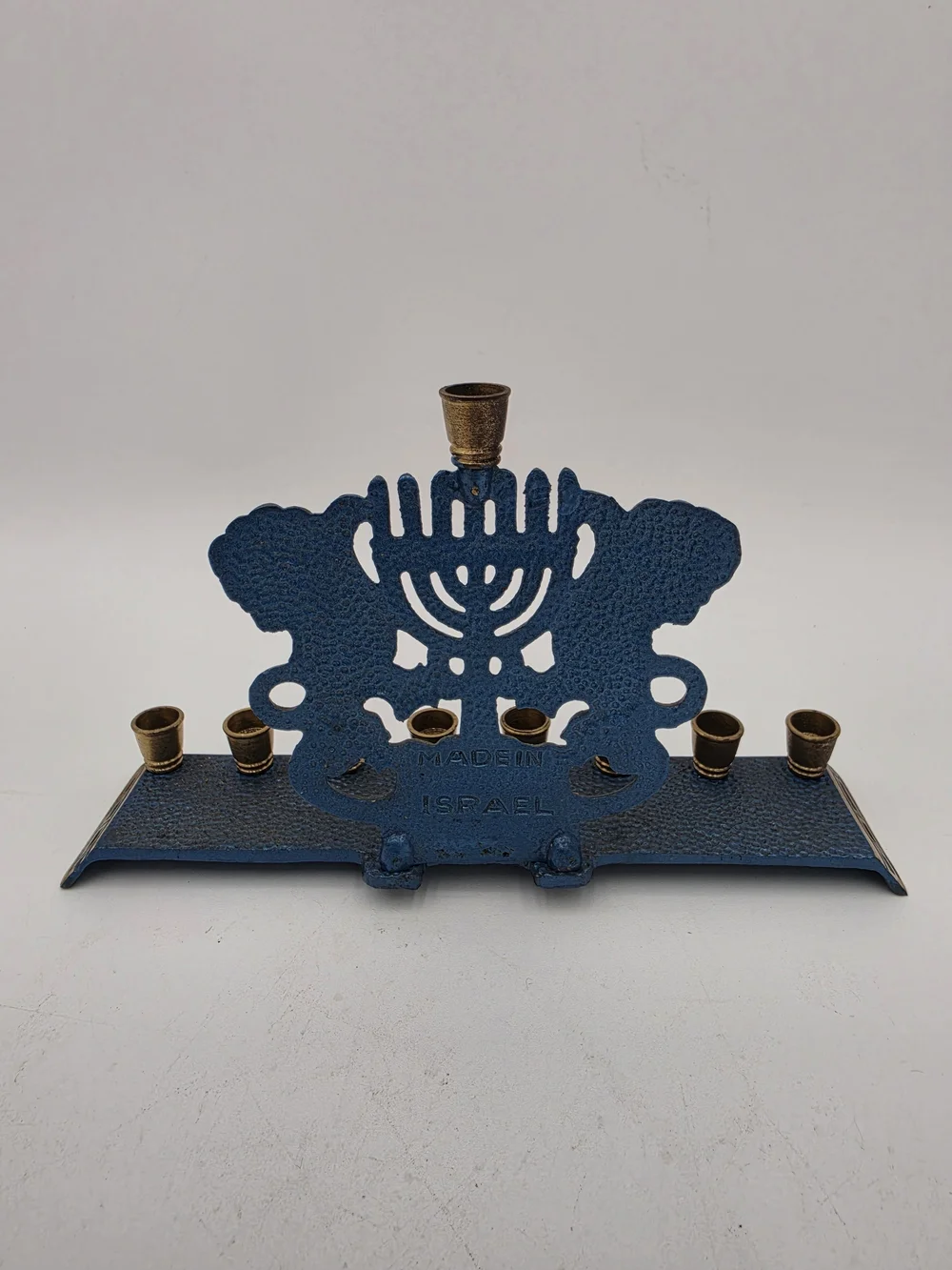 🕎 Vintage Israeli Brass “Lions of Juda” Menorah / Chanukia